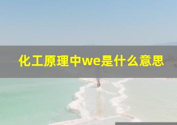 化工原理中we是什么意思