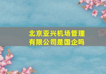 北京亚兴机场管理有限公司是国企吗