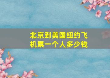 北京到美国纽约飞机票一个人多少钱