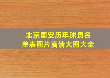 北京国安历年球员名单表图片高清大图大全