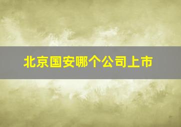 北京国安哪个公司上市