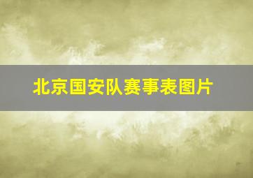 北京国安队赛事表图片