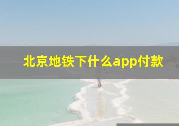 北京地铁下什么app付款