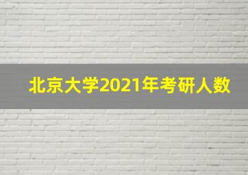 北京大学2021年考研人数