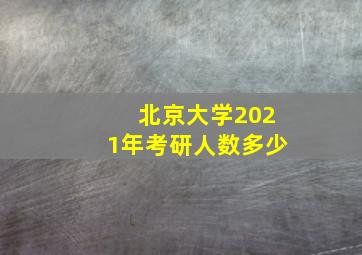 北京大学2021年考研人数多少