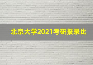 北京大学2021考研报录比