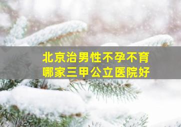 北京治男性不孕不育哪家三甲公立医院好