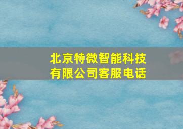 北京特微智能科技有限公司客服电话