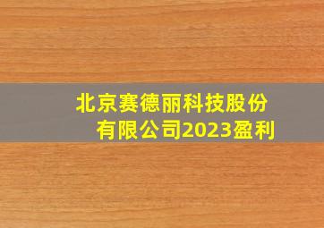 北京赛德丽科技股份有限公司2023盈利