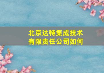 北京达特集成技术有限责任公司如何