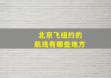 北京飞纽约的航线有哪些地方