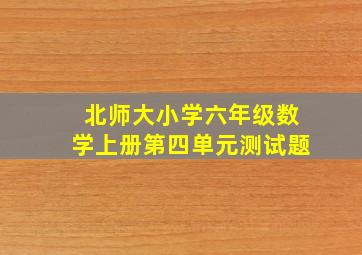 北师大小学六年级数学上册第四单元测试题