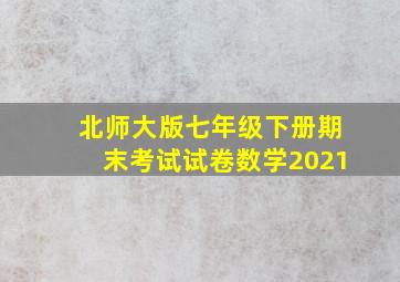 北师大版七年级下册期末考试试卷数学2021