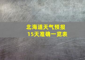 北海道天气预报15天准确一览表