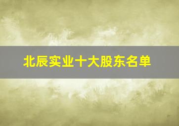 北辰实业十大股东名单