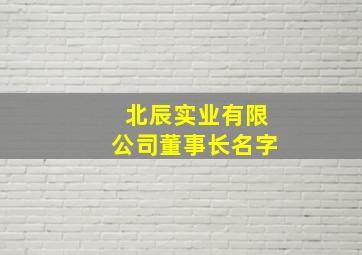 北辰实业有限公司董事长名字