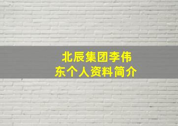 北辰集团李伟东个人资料简介