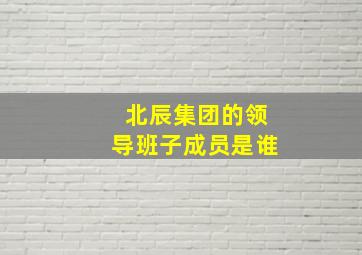 北辰集团的领导班子成员是谁