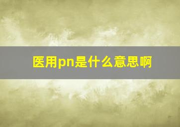 医用pn是什么意思啊