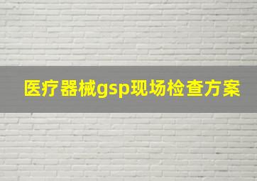 医疗器械gsp现场检查方案