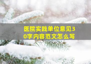 医院实践单位意见30字内容范文怎么写