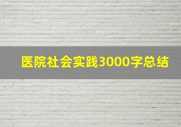 医院社会实践3000字总结