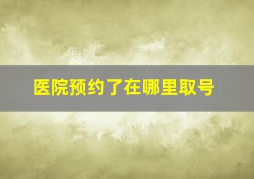 医院预约了在哪里取号