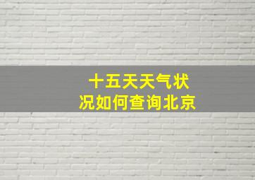 十五天天气状况如何查询北京