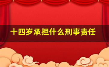 十四岁承担什么刑事责任