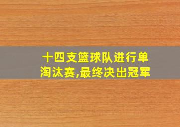 十四支篮球队进行单淘汰赛,最终决出冠军