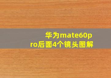 华为mate60pro后面4个镜头图解