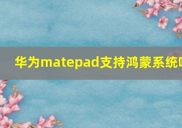 华为matepad支持鸿蒙系统吗