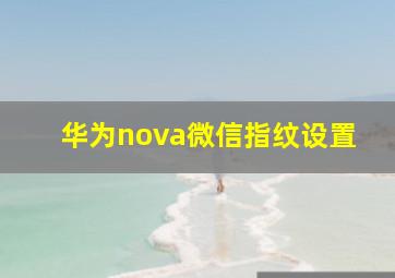 华为nova微信指纹设置