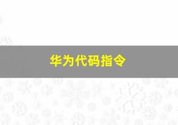 华为代码指令