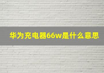 华为充电器66w是什么意思