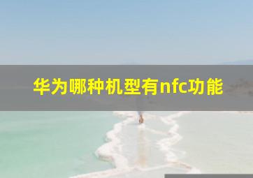 华为哪种机型有nfc功能