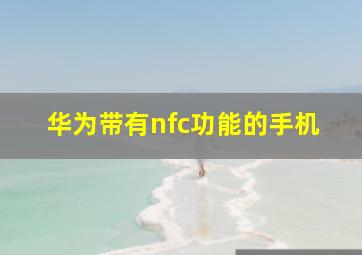 华为带有nfc功能的手机