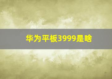 华为平板3999是啥