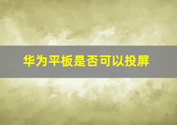 华为平板是否可以投屏