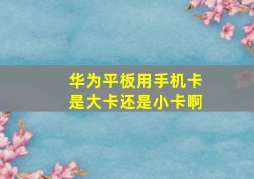 华为平板用手机卡是大卡还是小卡啊