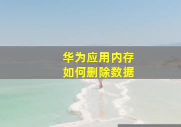 华为应用内存如何删除数据