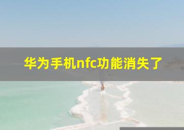 华为手机nfc功能消失了