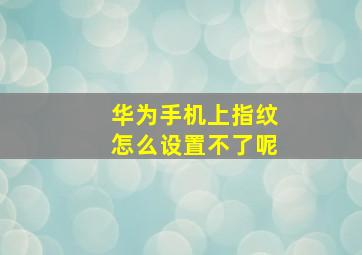 华为手机上指纹怎么设置不了呢