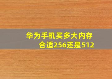 华为手机买多大内存合适256还是512