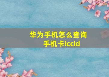 华为手机怎么查询手机卡iccid