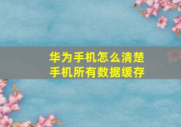 华为手机怎么清楚手机所有数据缓存