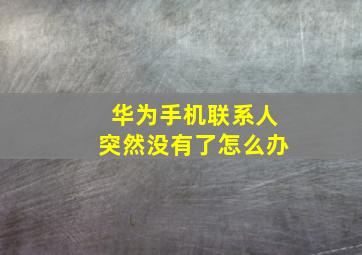 华为手机联系人突然没有了怎么办