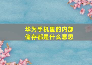 华为手机里的内部储存都是什么意思