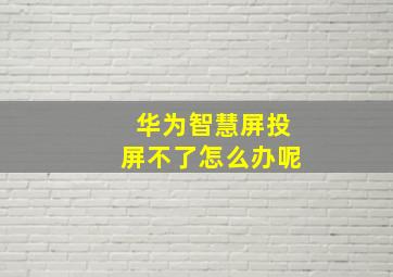 华为智慧屏投屏不了怎么办呢