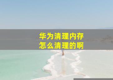 华为清理内存怎么清理的啊